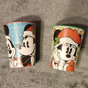 Mickey and Minnie Mouse Cups, Set Of 2, New Christmas